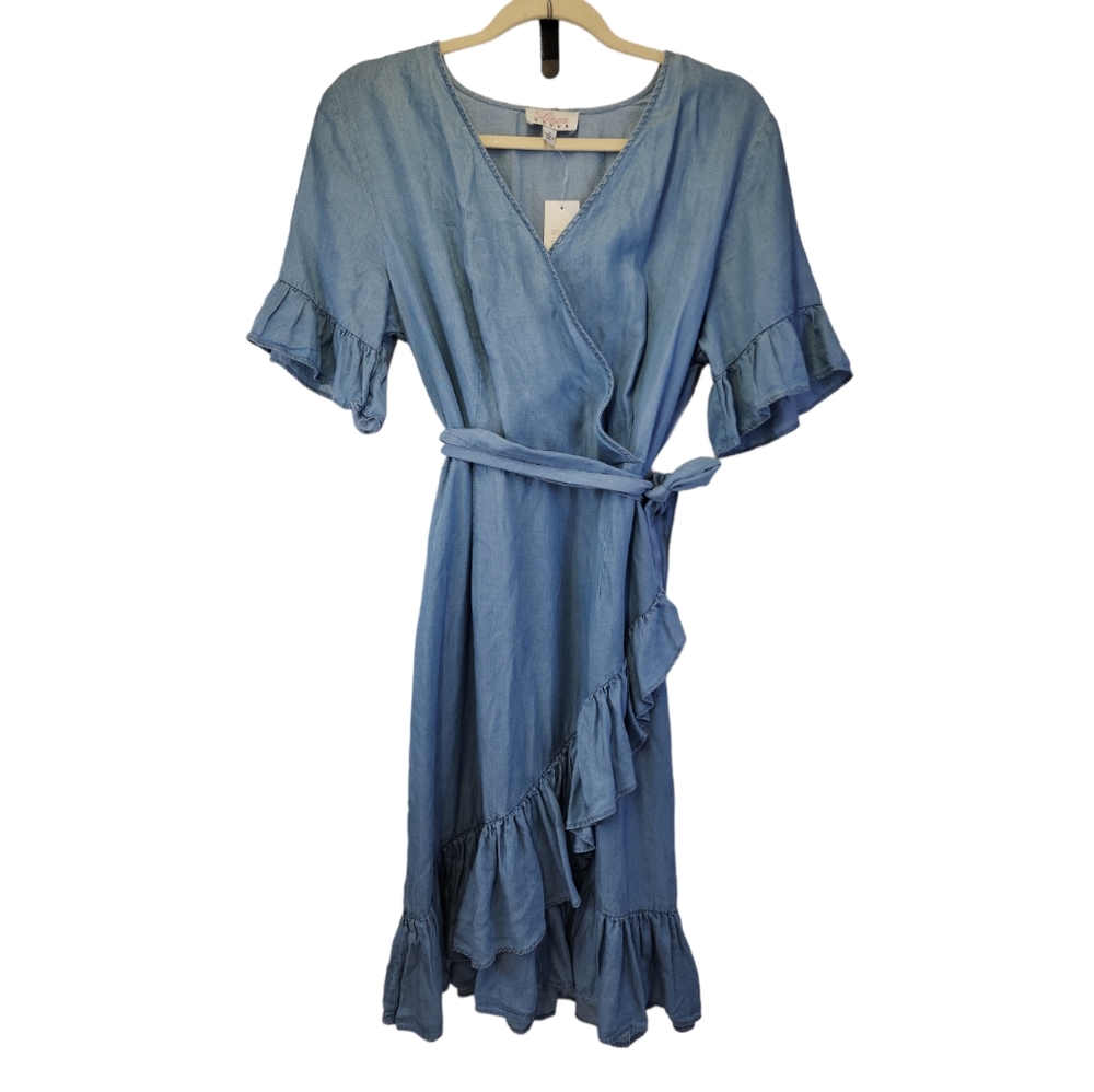 NWT Linea Donna Faux Wrap Dress With Belt Women's Size 8